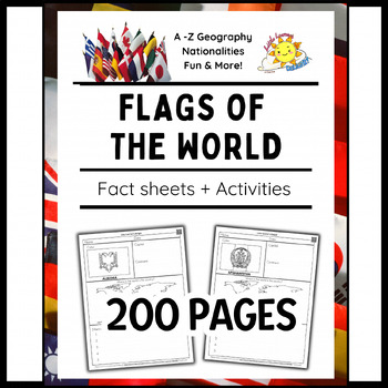 Preview of Flag Day 200 Pages WORLD FLAGS Worksheets Social Studies Geography Grade 2 3 4 5