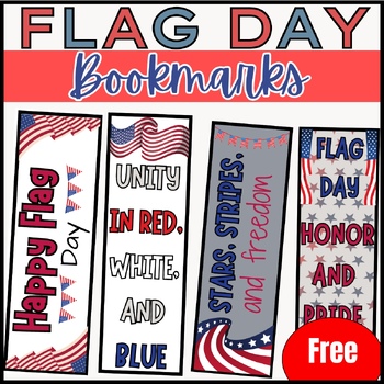 Preview of Flag Day American Flag Bookmarks | Memorial Day-4th July|June Bookmarks