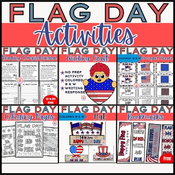 Preview of Flag Day Celebration Activities Bundle: Reading, Writing, Crafting, and More!
