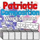 Flag Day Music Worksheets | USA Theme Composition Activities