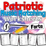 Flag Day Music Worksheets | USA Theme Music Match Activities