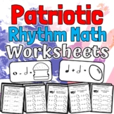 Flag Day Music Worksheets | USA Theme Rhythm Math Activities
