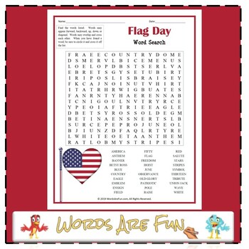 flag day word search teaching resources teachers pay teachers