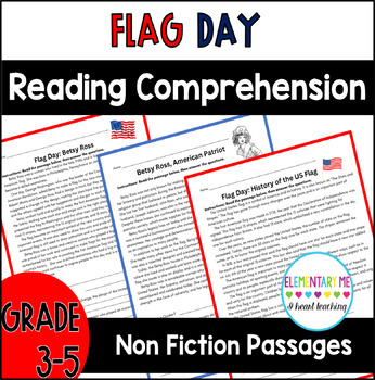 Preview of Flag Day Summer Reading Comprehension Grade 3 - 5