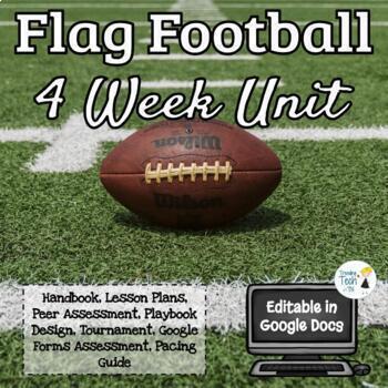 Preview of Flag Football 4 Week Unit Bundle - Middle/High School - Editable in Google Drive