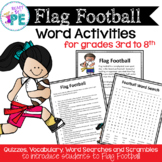 Flag Football Rules Activity Packet