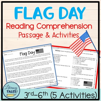Preview of 50% Flag day Reading comprehension Passage & Activities End of the School year