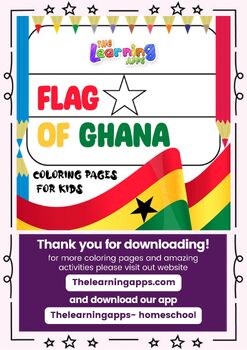 Preview of Flag of Ghana Printable Worksheets Coloring Pages for Kids Download Now