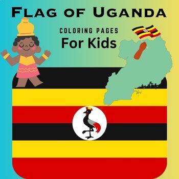 Preview of Flag of Uganda Printable Worksheets Coloring Pages for Kids