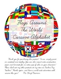 Flags Around the World Themed Cursive Alphabet