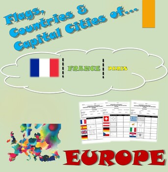 Preview of Flags, Countries and Capital Cities: Europe Bundle (5 worksheets, 60%+ off)