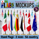 Flags Of The World Clipart Stand Flags Mockups 56 Countries Set 3