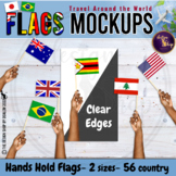 Flags Of The World Teenager hand Mockups 56 Countries Set 1