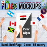 Flags Of The World Teenager hand Mockups 56 Countries Set 2