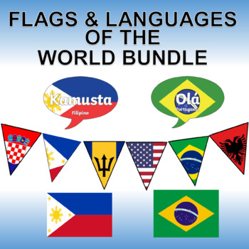 Preview of Flags and Languages of the World Bundle - Clipart, Posters and Printable Banner!