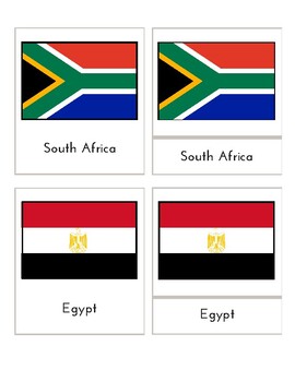 Preview of Flags of Africa (3 Part Montessori Cards)