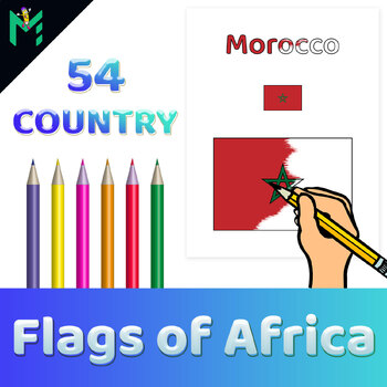 Preview of Flags of Africa Coloring Pages for Kids Printable PDF
