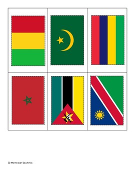 Preview of Flags of Africa ~ Pin Poke Cards ~ Fine Motor Skills