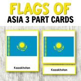 Montessori Flags of Asia 3-Part Cards for Geography Activities