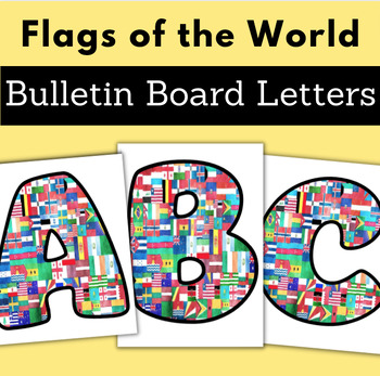 Preview of Flags of Countries Around the World Bulletin Board Door Decor Printable Letters