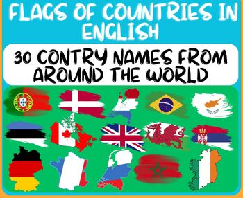 Preview of Flags of Countries in english _ 30 CONTRY NAMES FROM AROUND THE WORLD