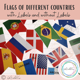 Flags of Different Countries and Hello in Different Languages