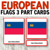 Flags of Europe 3 Part Cards for Geography Activities