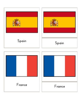 Preview of Flags of Europe (3 Part Montessori Cards)