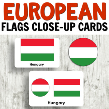 Preview of Flags of Europe Up Close Cards for Geography Activities