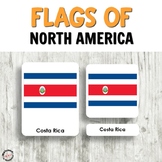 Montessori Flags of North America 3-Part Cards for Geograp