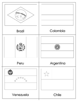 Flags of South America: Three Part Cards and Blackline Masters | TpT