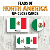 Flags of North America Up Close Cards for Geography Activities