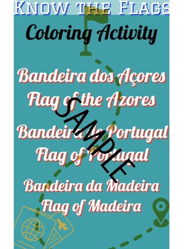 Preview of Flags of Portugal, Azores & Madeira Coloring Activity