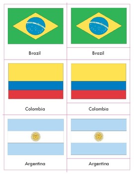 Preview of Flags of South America: Three Part Cards and Blackline Masters