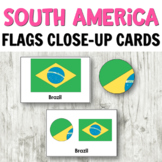 Flags of South America Up Close Cards for Montessori Geogr