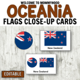 Flags of Oceania Up Close Cards for Montessori Geography A