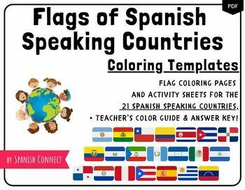 Preview of Flags of Spanish Speaking Countries - Coloring & Activity Pages