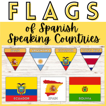 Preview of Flags of Spanish Speaking Countries Posters Hispanic Heritage Classroom Decor