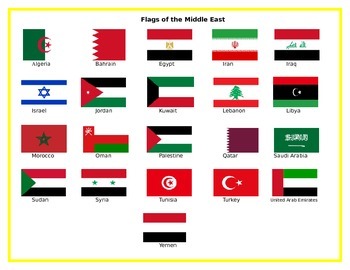 Preview of Flags of the Middle East Matching