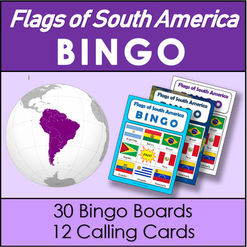 Preview of Flags of the South America BINGO GAME | Printable and Ready to Play