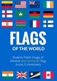 Flags of the World Matching assignment and substitute lesson