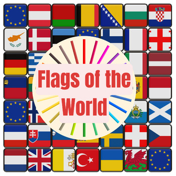Preview of Flags of the World:+200 World Flags Coloring /Printable PDF Clip Art