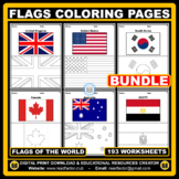 Flags of the World BUNDLE Coloring Pages - 193 Worksheets