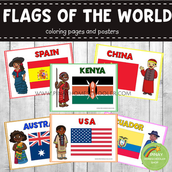 Preview of Flags of the World Coloring Pages and Posters