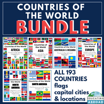 Preview of Flags of the World & Countries Around the World Country Research Posters Bundle