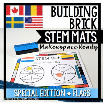 Preview of Flags of the World STEM Mats - STEM Center for Building Bricks #SizzlingSTEM2