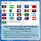 Flags of the world large clip art set_all countries A-Z