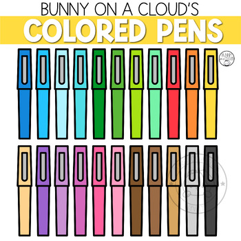 Flair Pens Clipart by Bunny On A Cloud by Bunny On A Cloud | TpT