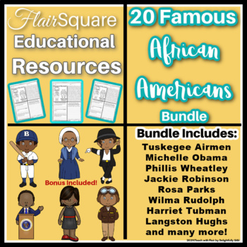 Preview of FlairSquare 20 Famous African-Americans Bundle with BONUS! (Black History Month)