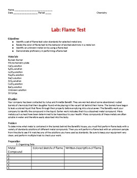 flame test lab report answers